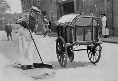 Women Roadsweepers, War Office photographs, 1916 by English Photographer